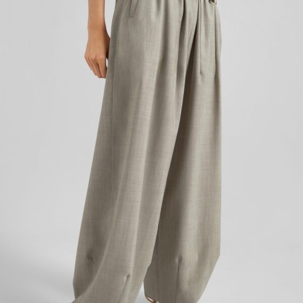 The Frankie Shop Oakdale Track Pants - Beige Melange - Oversized Minimalist Pants in Beige - Shop at Coveti