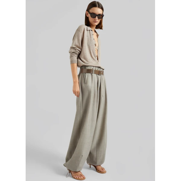 The Frankie Shop Oakdale Track Pants – Beige Melange, view 3