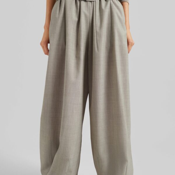 The Frankie Shop Oakdale Track Pants - Beige Melange - Oversized Minimalist Pants in Beige - Shop at Coveti