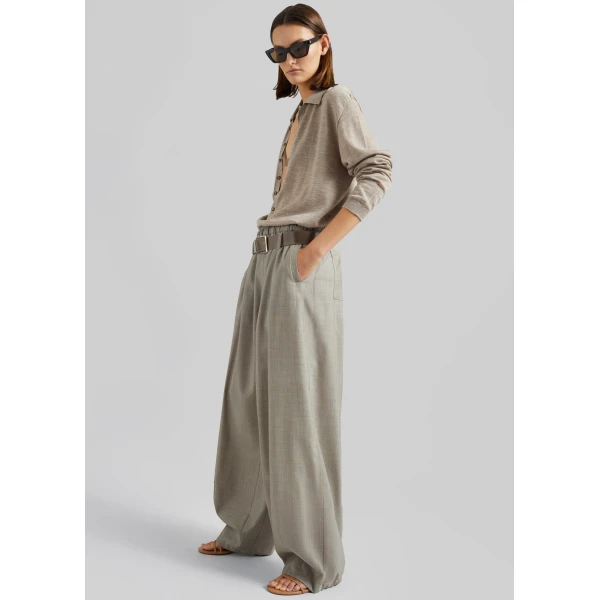 The Frankie Shop Oakdale Track Pants – Beige Melange, view 6