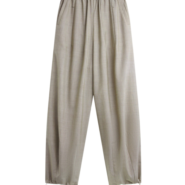 The Frankie Shop Oakdale Track Pants - Beige Melange - Oversized Minimalist Pants in Beige - Shop at Coveti