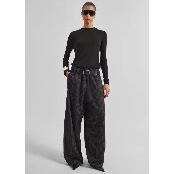 The Frankie Shop Oakdale Track Pants – Black/White Pinstripe, view 5