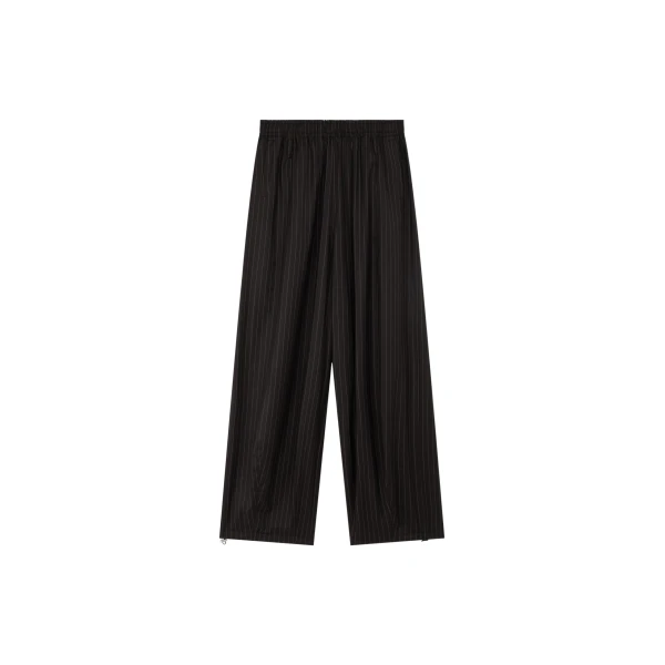 The Frankie Shop Oakdale Track Pants - Black/White Pinstripe - Oversized Minimalist Pants in Multicolour - Shop at Coveti