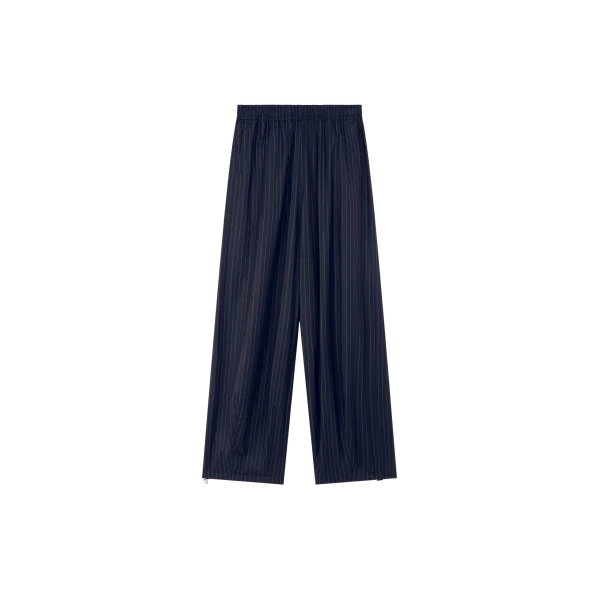 The Frankie Shop Oakdale Track Pants - Navy/White Pinstripe - Oversized Minimalist Pants in Multicolour - Shop at Coveti