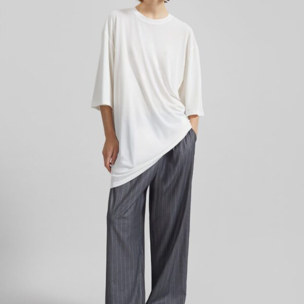 The Frankie Shop Oberon Soft Oversized T-Shirt - White - Oversized Minimalist Tops in White - Shop at Coveti