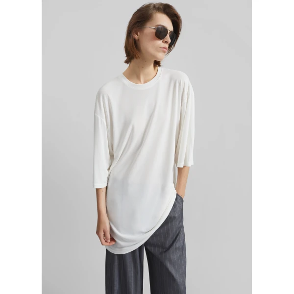 The Frankie Shop Oberon Soft Oversized T-Shirt – White Top, view 4