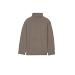 The Frankie Shop Odense Turtleneck Sweater - Brown - Oversized Minimalist Knitwear in Beige - Shop at Coveti