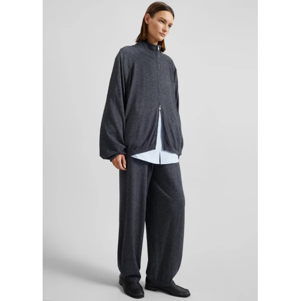 The Frankie Shop Olia Knit Joggers – Dark Grey Melange, view 5