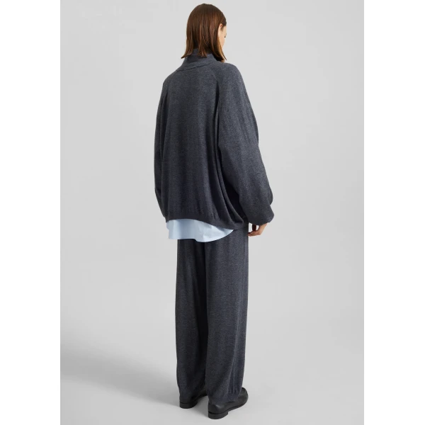 The Frankie Shop Olia Knit Joggers – Dark Grey Melange, view 6