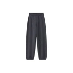 The Frankie Shop Olia Knit Joggers - Dark Grey Melange - Oversized Minimalist Pants in Grey - Shop at Coveti