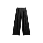 The Frankie Shop Olivet Faux Leather Trousers - Black - Oversized Minimalist Pants in Black - Shop at Coveti