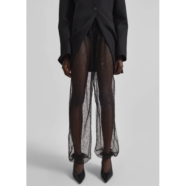 The Frankie Shop Orissa Lace Balloon Pants – Black, view 3