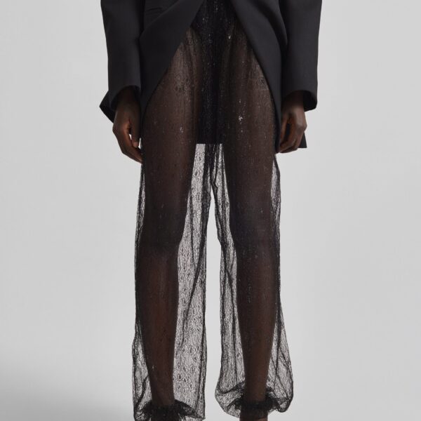 The Frankie Shop Orissa Lace Balloon Pants - Black - Oversized Minimalist Pants in Black - Shop at Coveti