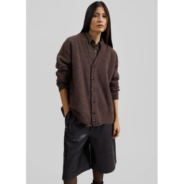 The Frankie Shop Oversized Cardigan – Mud, view 6