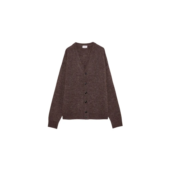 The Frankie Shop Oversized Cardigan - Mud - Oversized Minimalist Knitwear in Beige - Shop at Coveti