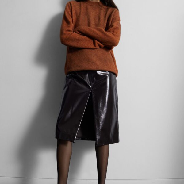 The Frankie Shop Oversized Crewneck Sweater - Brown - Oversized Minimalist Knitwear in Beige - Shop at Coveti