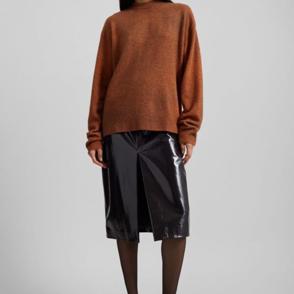 The Frankie Shop Oversized Crewneck Sweater - Brown - Oversized Minimalist Knitwear in Beige - Shop at Coveti