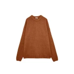 The Frankie Shop Oversized Crewneck Sweater - Brown - Oversized Minimalist Knitwear in Beige - Shop at Coveti
