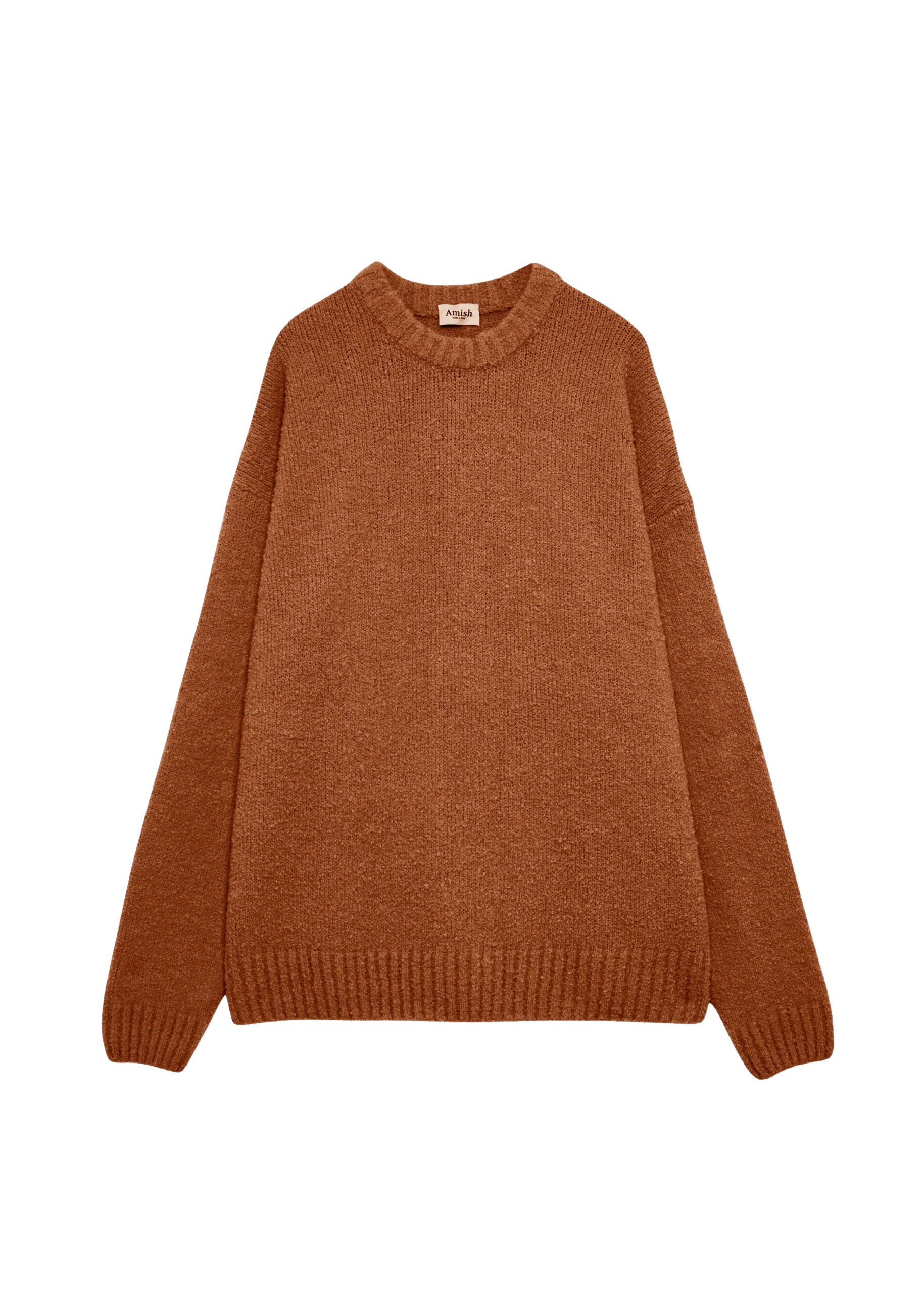 The Frankie Shop Oversized Crewneck Sweater - Brown - Oversized Minimalist Knitwear in Beige - Shop at Coveti