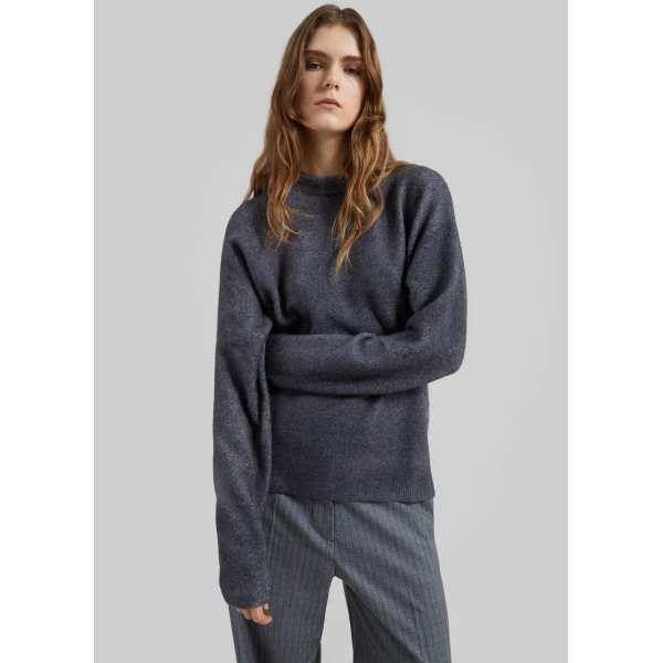 The Frankie Shop Oversized Crewneck Sweater – Grey, view 2