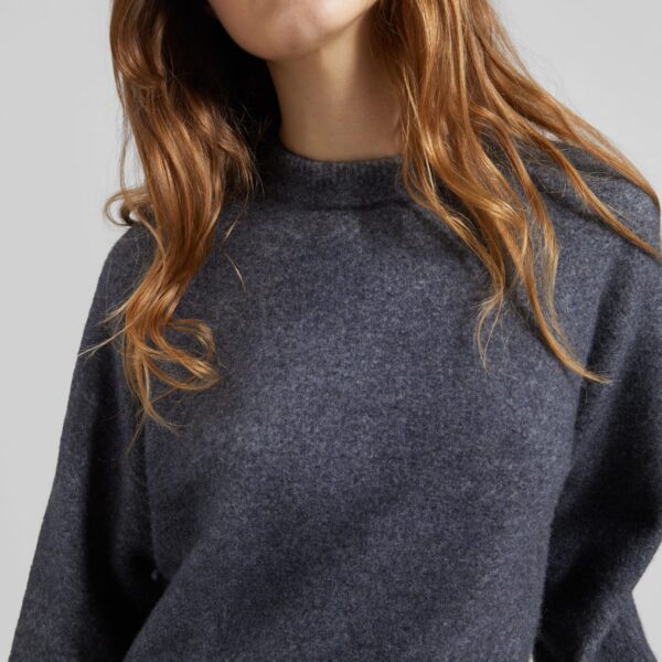 The Frankie Shop Oversized Crewneck Sweater - Grey - Oversized Minimalist Knitwear in Grey - Shop at Coveti