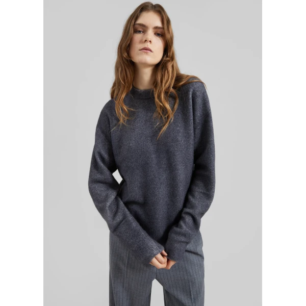 The Frankie Shop Oversized Crewneck Sweater – Grey, view 5