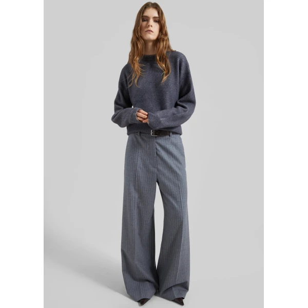 The Frankie Shop Oversized Crewneck Sweater – Grey, view 6