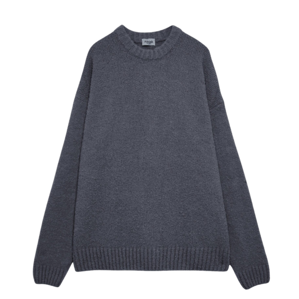The Frankie Shop Oversized Crewneck Sweater - Grey - Oversized Minimalist Knitwear in Grey - Shop at Coveti