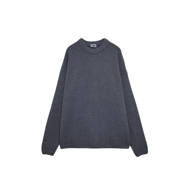 The Frankie Shop Oversized Crewneck Sweater - Grey - Oversized Minimalist Knitwear in Grey - Shop at Coveti