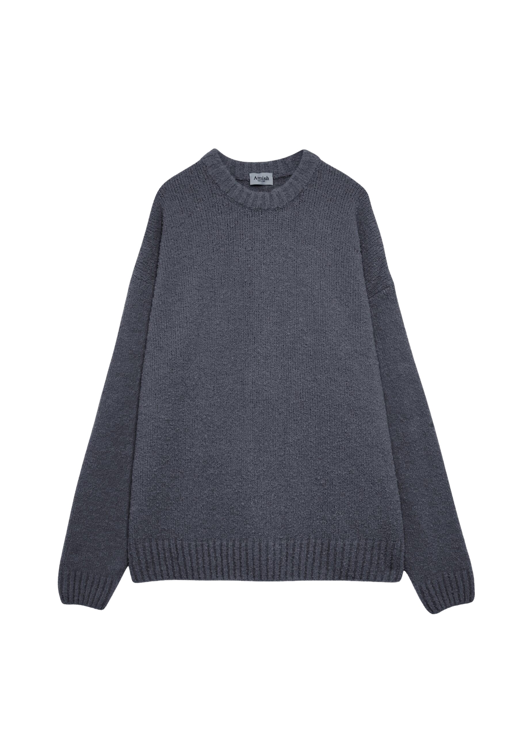 The Frankie Shop Oversized Crewneck Sweater - Grey - Oversized Minimalist Knitwear in Grey - Shop at Coveti
