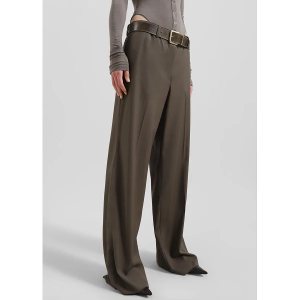 The Frankie Shop Pallen Wide Trousers – Brown, view 3