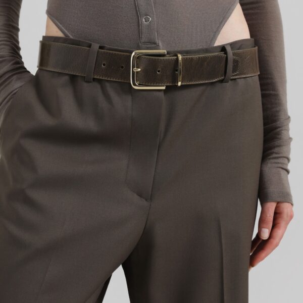 The Frankie Shop Pallen Wide Trousers - Brown - Oversized Minimalist Pants in Beige - Shop at Coveti