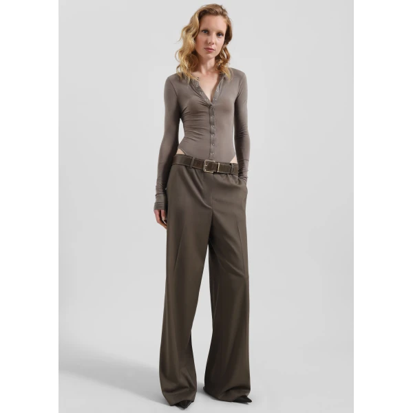 The Frankie Shop Pallen Wide Trousers – Brown, view 5
