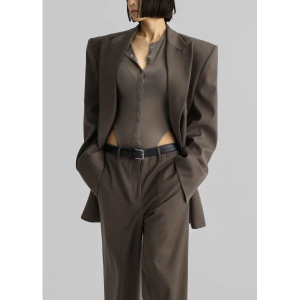 The Frankie Shop Pallen Wide Trousers – Brown, view 6