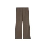 The Frankie Shop Pallen Wide Trousers - Brown - Oversized Minimalist Pants in Beige - Shop at Coveti