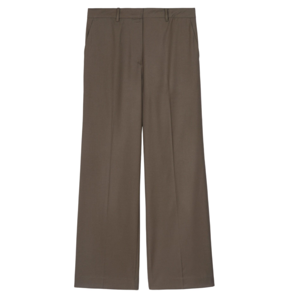 The Frankie Shop Pallen Wide Trousers - Brown - Oversized Minimalist Pants in Beige - Shop at Coveti
