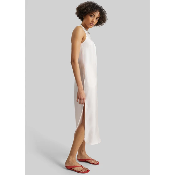 The Frankie Shop Paloma Long Silk Dress – Light Pink, view 3