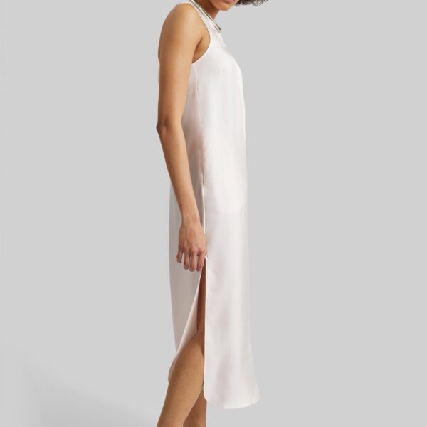 The Frankie Shop Paloma Long Silk Dress - Light Pink - Oversized Minimalist Dresses in Pink - Shop at Coveti