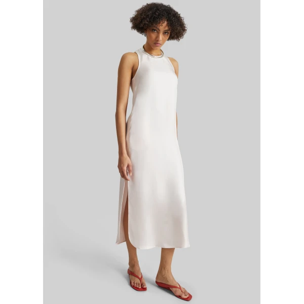 The Frankie Shop Paloma Long Silk Dress – Light Pink, view 4