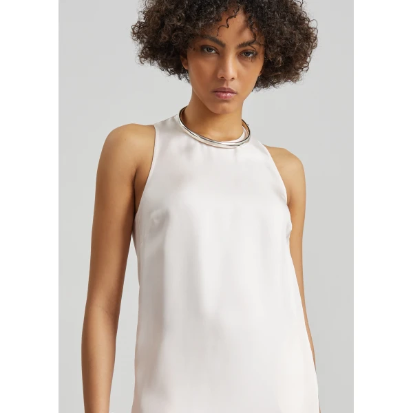The Frankie Shop Paloma Long Silk Dress – Light Pink, view 5