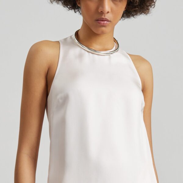 The Frankie Shop Paloma Long Silk Dress - Light Pink - Oversized Minimalist Dresses in Pink - Shop at Coveti