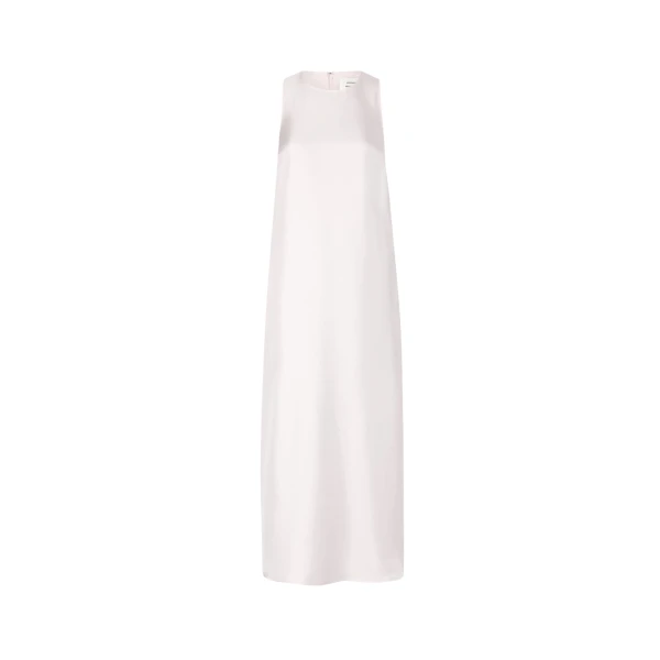 The Frankie Shop Paloma Long Silk Dress - Light Pink - Oversized Minimalist Dresses in Pink - Shop at Coveti