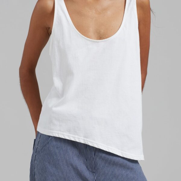 The Frankie Shop Penelope Tank Top - White - Oversized Minimalist Tops in White - Shop at Coveti