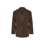 The Frankie Shop Peoria Faux Suede Blazer - Brown - Oversized Minimalist Jackets in Beige - Shop at Coveti