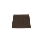 The Frankie Shop Peoria Faux Suede Mini Skirt - Brown - Oversized Minimalist Skirts in Beige - Shop at Coveti