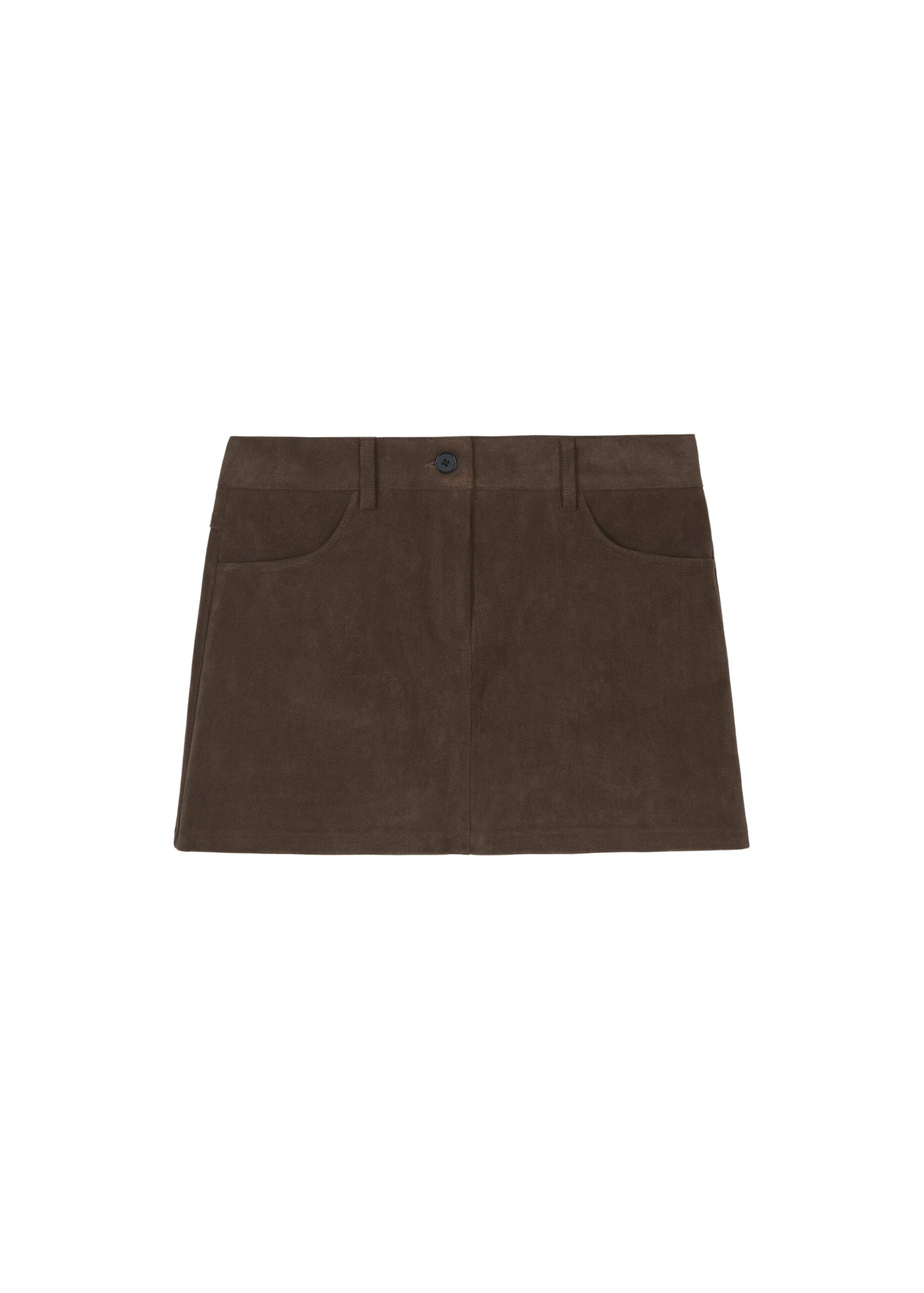The-Frankie-Shop-Peoria-Faux-Suede-Mini-Skirt-Brown-coveti-scaled84314_nobg The Frankie Shop Peoria Faux Suede Mini Skirt - Brown - Oversized Minimalist Skirts in Beige - Shop at Coveti