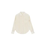 The Frankie Shop Peri Fluid Shirt - Yellow/White Stripe - Oversized Minimalist Tops in Multicolour - Shop at Coveti