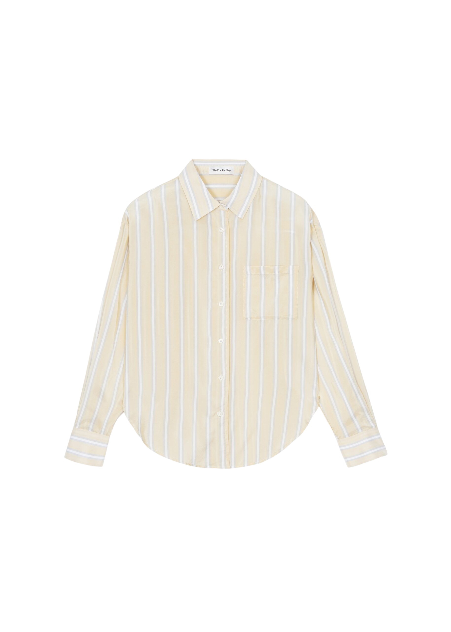 The Frankie Shop Peri Fluid Shirt – Yellow/White Stripe