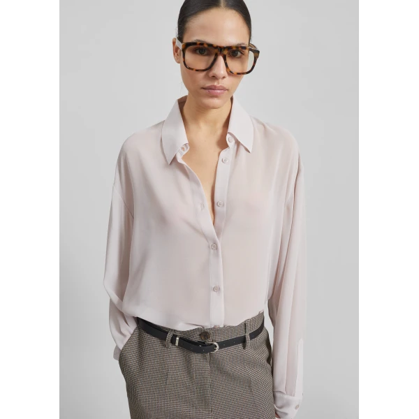 The Frankie Shop Peri Georgette Shirt – Faded Pink, view 2