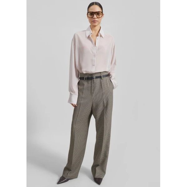The Frankie Shop Peri Georgette Shirt – Faded Pink, view 3